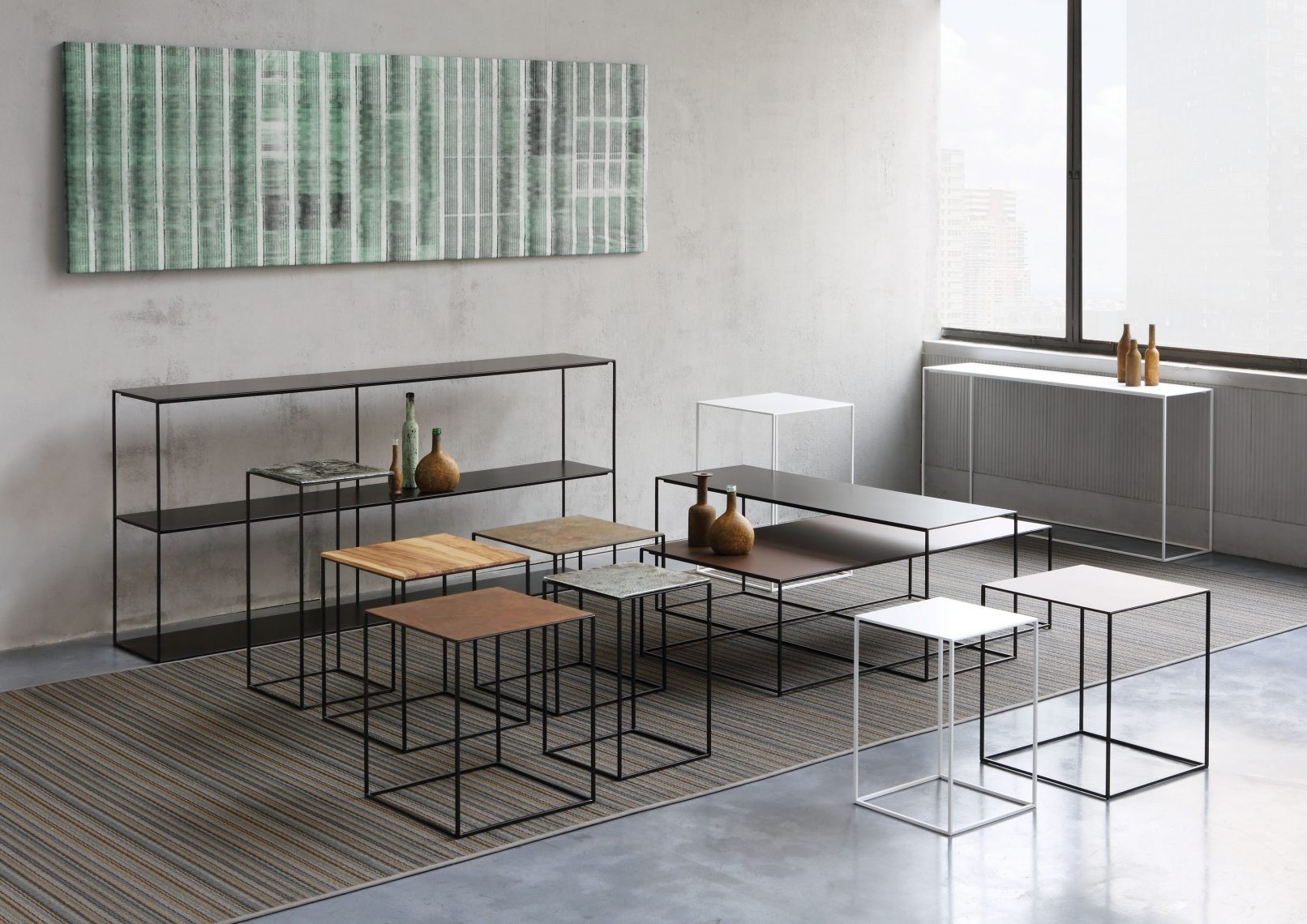 Slim irony shop low table
